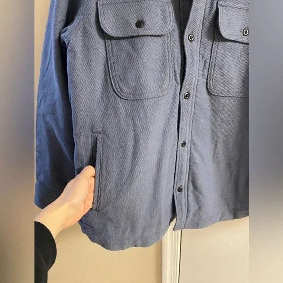 Everlane Men's Gray Shirt Jacket Sherpa lined Medium New